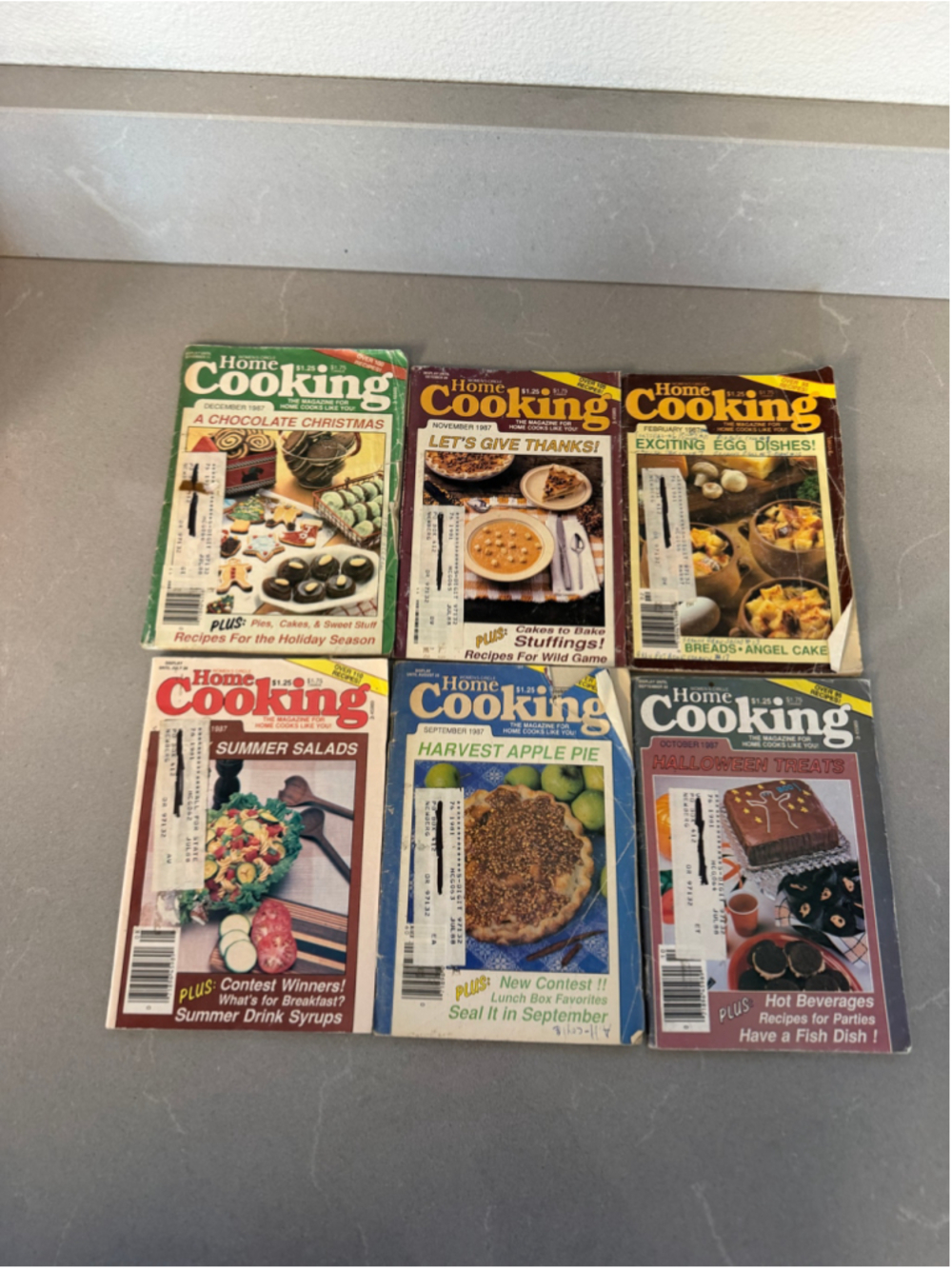 Vintage 1987 Women’s Circle Home Cooking Magazines Lot of 6 Holiday Recipes